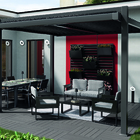 Pergolado Alumínio Retangular Bioclimático Persea Cinza Escuro 246x332x372cm Naterial