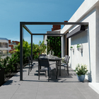 Pergolado Alumínio e Poliéster Retangular Manea Cinza 220x350x260cm Naterial