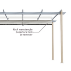 Pergolado Alumínio e Poliéster Retangular Omega Bege 258x400x282cm Naterial