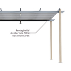 Pergolado Alumínio e Poliéster Retangular Omega Bege 258x400x282cm Naterial