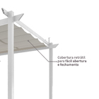Pergolado Alumínio e Poliéster Retangular Omega Branco 258x400x282cm Naterial