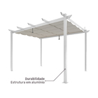Pergolado Alumínio e Poliéster Retangular Omega Branco 258x400x282cm Naterial