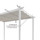 Pergolado Alumínio e Poliéster Retangular Omega Branco 258x400x282cm Naterial