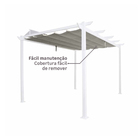 Pergolado Alumínio e Poliéster Retangular Omega Branco 258x400x282cm Naterial