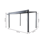 Pergolado Bioclimático de Alumínio 267x380x316cm Cinza Odyssea Naterial