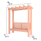 Pergolado Com Banco Para Jardim 200 X 220 X 100 Cm Madeira Ma