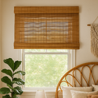 Persiana Bambu Rolo 140larg X 230alt Com Bandô Natural