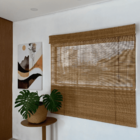 Persiana Bambu Rolo 180larg X 140alt Com Bandô Café