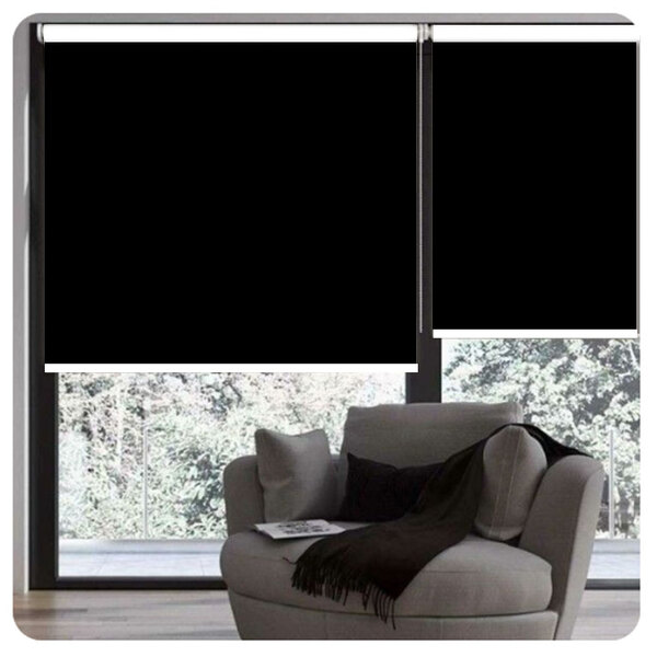 Persiana Blackout Preta 2,35 Larg X 3,00 Alt - Rolô Bk Preta
