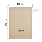 Persiana Blackout Rolô Poliéster Bege Astella 1,6x1,4m Inspire