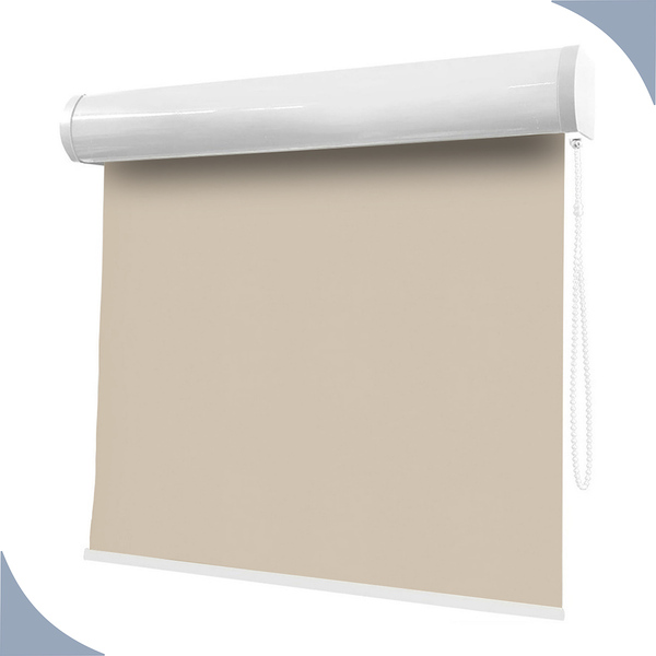 Persiana Cortina Rolo Tecido Blackout Bege Bandô 1,40m X 1,40