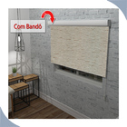 Persiana Cortina Rolo Tecido Blackout Bege Text Bandô 1,40m X