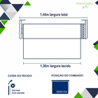 Persiana Cortina Rolo Tecido Blackout Branco Bandô 1,40m X 1,