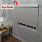 Persiana Cortina Rolo Tecido Blackout Cinza Bandô 1,40m X 1,4