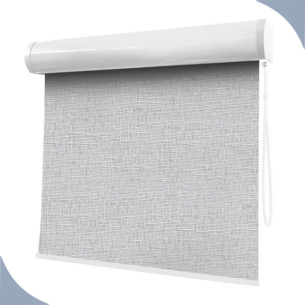 Persiana Cortina Rolo Tecido Lugano Cinza Bandô 1,70m X 1,40m