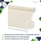 Persiana Cortina Rolo Tela Solar 3% Bege 1,40m X 1,40m Sala Q