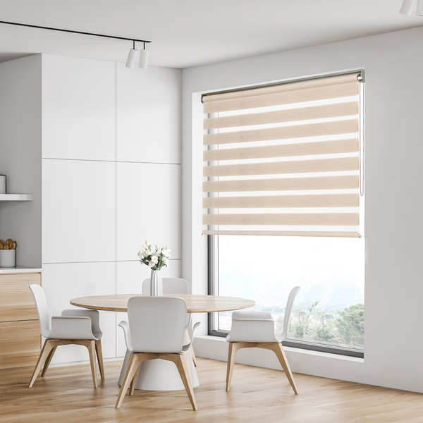 Persiana Double Vision Rolô Poliéster Bege Dual 2,2x1,8m Inspire