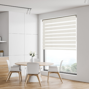 Foto de Persiana Rolô Double Vision Dual Poliéster Branca 2x2,20m