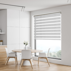 Foto de Persiana Rolô Double Vision Dual Poliéster Cinza 1,80x2,20m