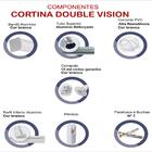 Persiana Double Vision Semi-blackout Marrom Com Bandô 170x140