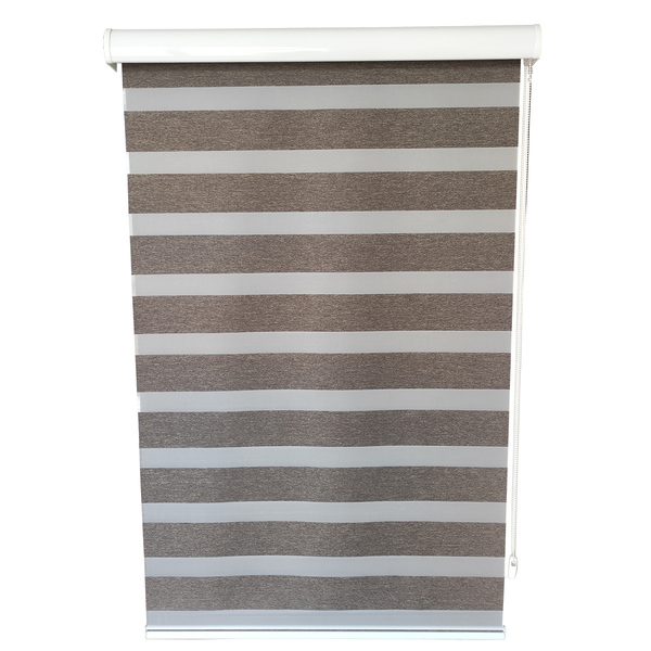 Persiana Double Vision Semi-blackout Marrom Com Bandô 200x150