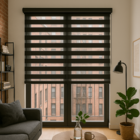 Persiana Double Vision Sunny 160larg X 220alt Total Black (co