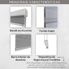 Persiana Double Vision Sunny 180larg X 220alt Cinza (com Band
