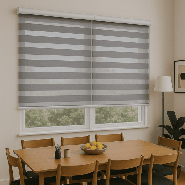 Persiana Double Vision Sunny 240larg X 160alt Cinza (2 Pçs)