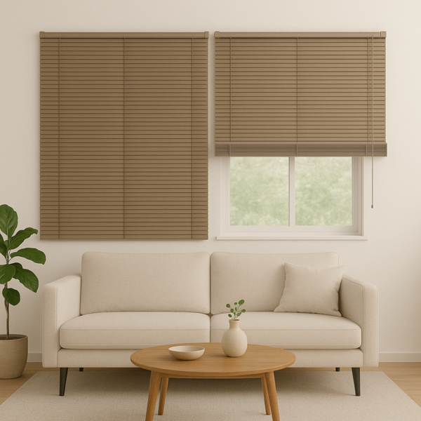 Persiana Hor Pvc 25mm Block Luxo 160larg X 160alt Café (2 Pçs)