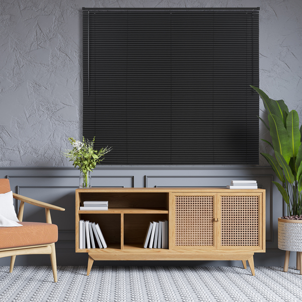 Persiana Horizontal Block PVC Preta 1,80x1,60m Topflex