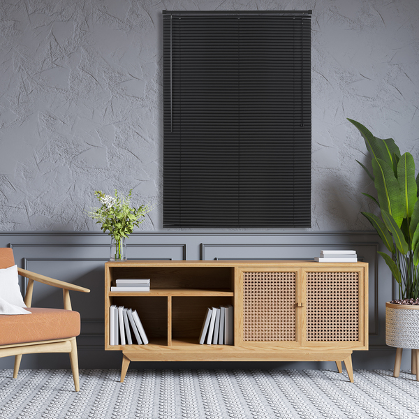 Persiana Horizontal Block PVC Preta 1x1,60m Topflex