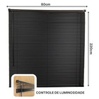Persiana Horizontal Pvc25mm Block 80larg X 220alt Preta
