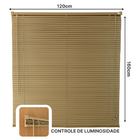 Persiana Horizontal Pvc 25mm Block 120larg X 160alt Café