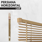 Persiana Horizontal Pvc 25mm Block 140larg X 160alt Café