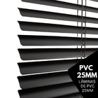 Persiana Horizontal Pvc 25mm Block 160larg X 160alt Preta