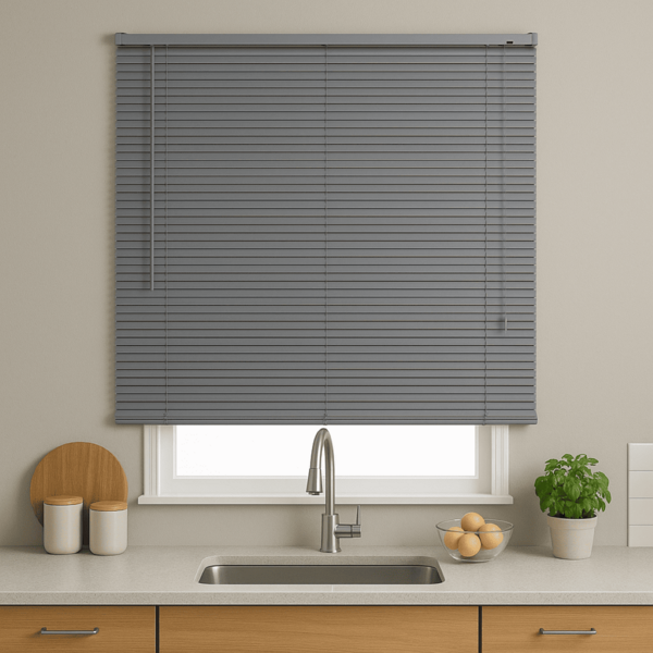 Persiana Horizontal Pvc 25mm Block 180larg X 160alt Cinza