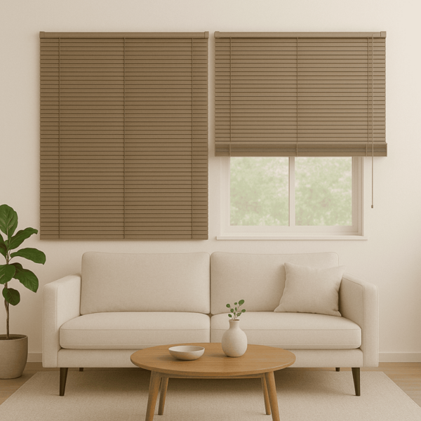 Persiana Horizontal Pvc 25mm Block 200larg X 160alt Café (2 P