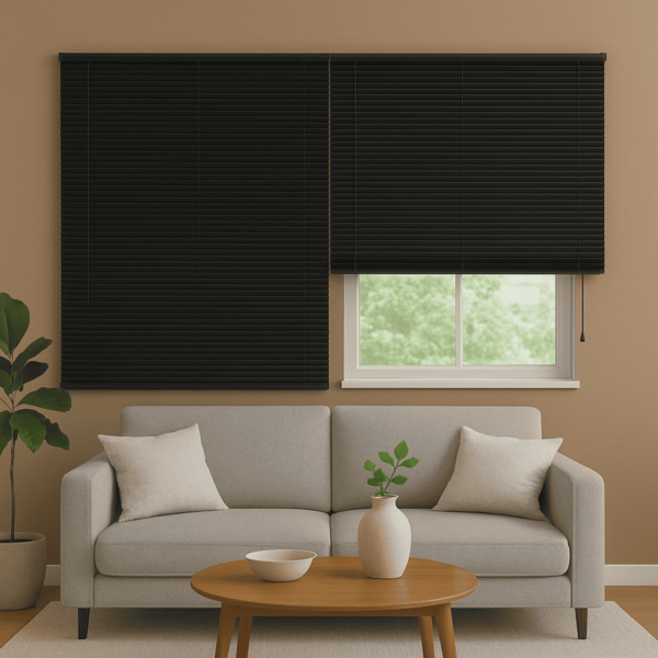 Persiana Horizontal Pvc 25mm Block 200larg X 160alt Preta (2