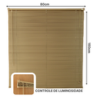 Persiana Horizontal Pvc 25mm Block 80larg X 160alt Café