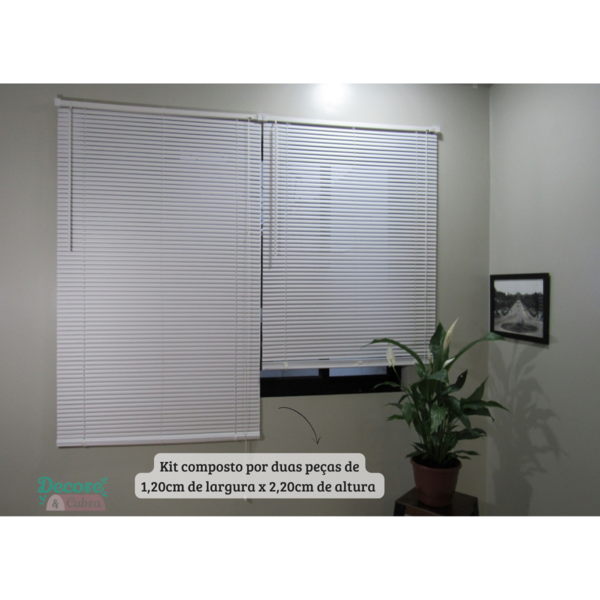 Persiana Horizontal Pvc Block 240larg X 220alt Branca (2pçs)