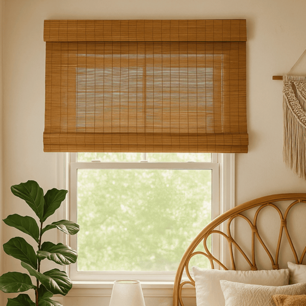 Persiana Pronta Rolô Bambu 160larg X 140alt  Natural