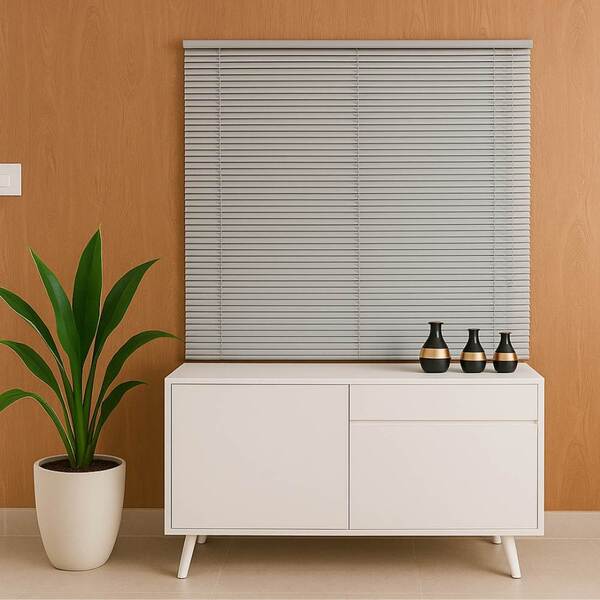 Persiana Pvc Trilho Metálico 100larg X 220alt - Cinza