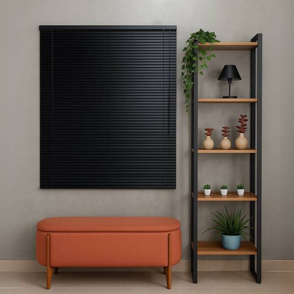 Persiana Pvc Trilho Metálico 180larg X 140alt - Preta