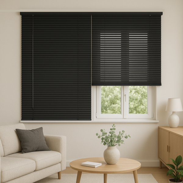 Persiana Pvc Trilho Metálico 240larg X 220alt (2 Pçs) - Preta