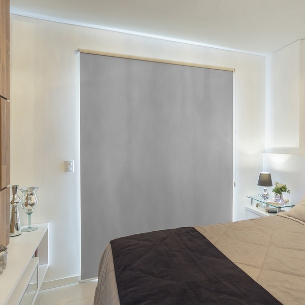 Persiana Rolo (1,40Larg. x 1,80Alt.) Tecido Blackout cinza -