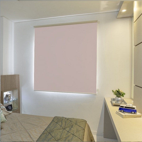 Persiana Rolo (2,00larg. X 2,50alt.) Blackout Rosa Bebê - Vog