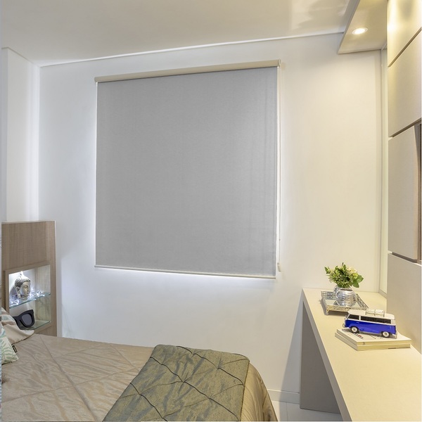Persiana Rolo (2,60Larg. x 1,80Alt.) Tecido Blackout cinza -