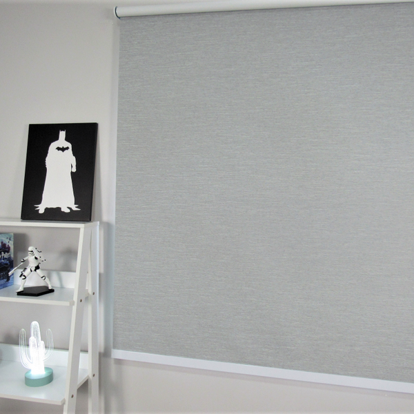 Persiana Rolo Blackout 180larg X 140alt Mescla Cinza