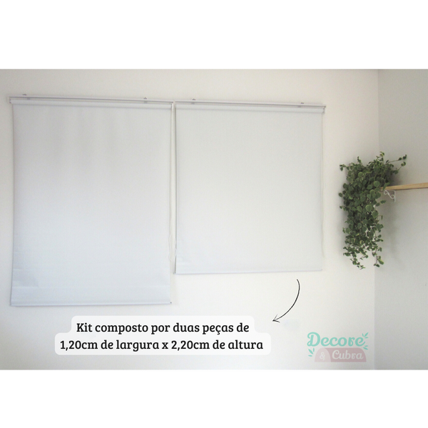 Persiana Rolo Blackout 240larg X 220alt Branca (2pçs)