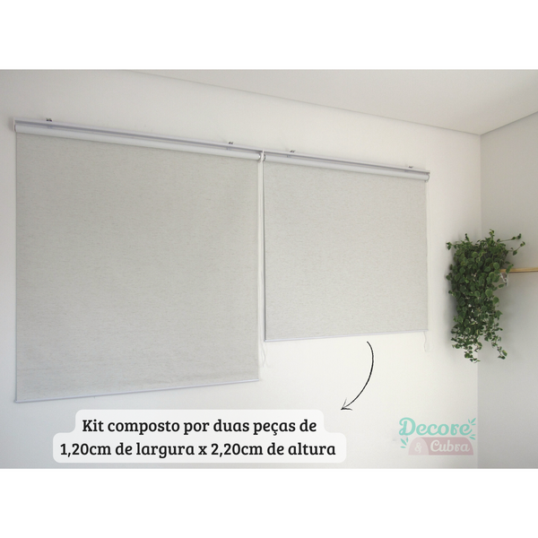 Persiana Rolo Blackout 240larg X 220alt Linho (2pçs)